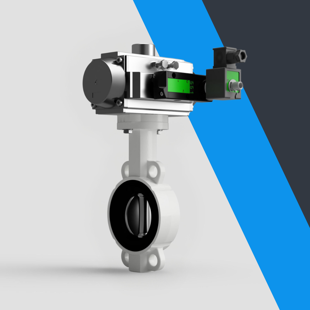 V-Tork Actuated TTV Carbon Steel Wafer Butterfly Valves (Safe Area Solenoid)