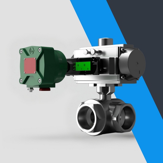 V-Tork Actuated 3 Way Full Bore Screwed Ball Valves (ATEX Area Solenoid)