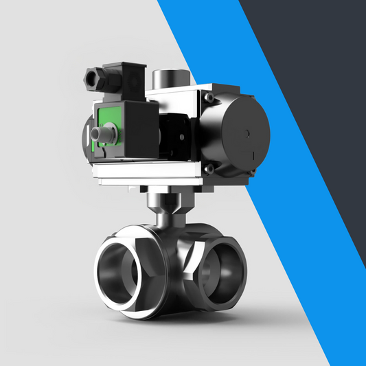 V-Tork Actuated 3 Way Full Bore Screwed Ball Valves (Safe Area Solenoid)