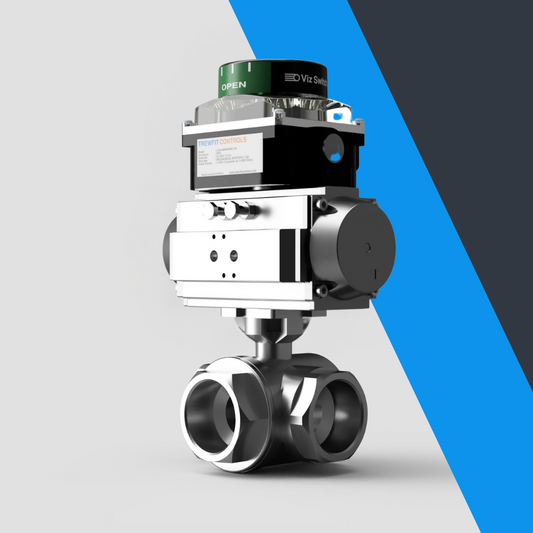 V-Tork Actuated 3 Way Full Bore Screwed Ball Valves (Safe Area Switchbox)