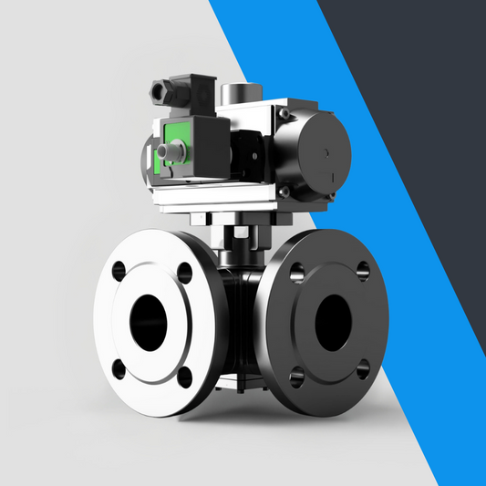 V-Tork Actuated 3 Way Flanged Ball Valves (Safe Area Solenoid)