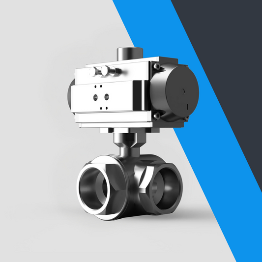 V-Tork Actuated 3 Way Full Bore Screwed Ball Valves