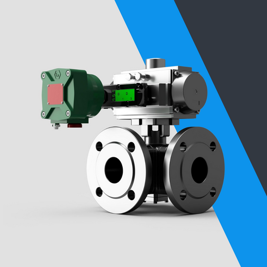 V-Tork Actuated 3 Way Flanged Ball Valves (ATEX Area Solenoid)